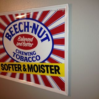 Vintage Beech - Nut Chewing Tobacco Metal Advertising Sign 2