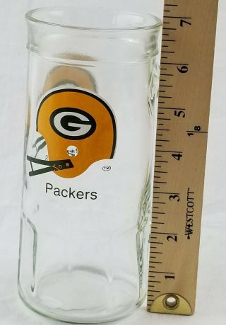 vintage NFL green bay packers clear glass stein 7 