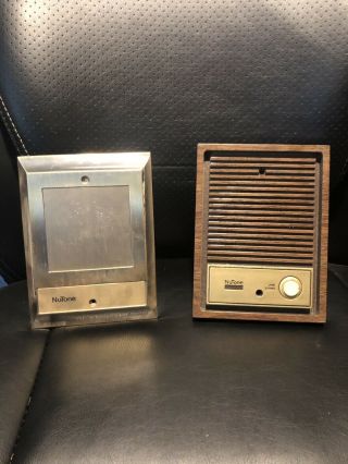 Vintage Pair Nutone Intercom Wall Plate Speakers Mid Century Modern