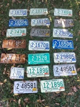 20 Vintage Montana License Plates - 20’s,  30’s,  60s And Up,  Cycle,  Pairs,  Crafts