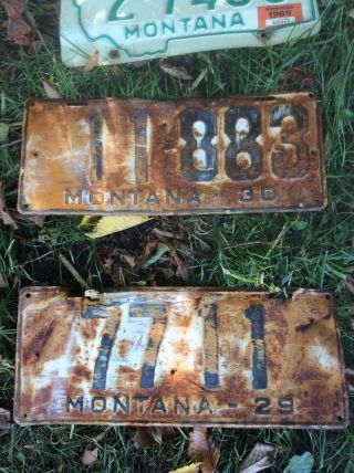 20 VINTAGE MONTANA LICENSE PLATES - 20’s,  30’s,  60s and up,  CYCLE,  PAIRS,  CRAFTS 2