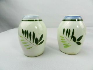 Rose Salt & Pepper Shakers Stangl Pottery Yellow Flowers Leaves Vintage 3