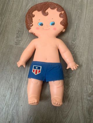 Vintage 1972 Mattel Inc.  Boy Olympic Swim Baby Love Rubber Doll 17  Tall