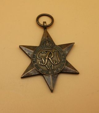 Burma Star Medal India World War 2 British Wwii Great Britain Order Badge Vintag