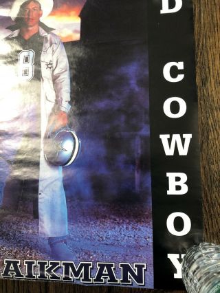 Vtg Troy Aikman Bad Cowboy Strong Arm Of The Law Poster Dallas 16” x 20” 3