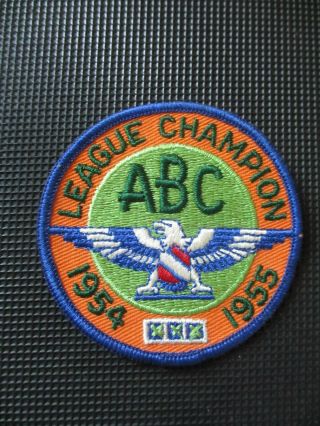 Vintage 1954 - 55 American Bowling Congress Abc League Champion Embroidered Patch