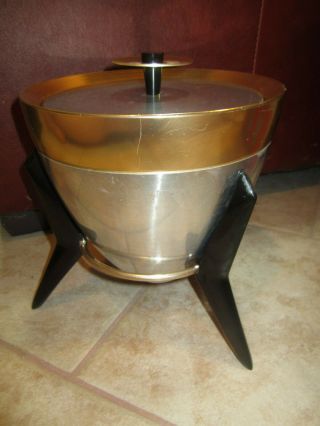 Vintage Mid Century Atomic Bullet Hot Cold Ice Bucket By Mirro Retro Ice Bucket