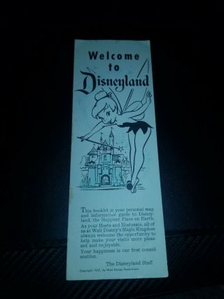 1957 Disneyland Map Brochure Booklet Guide Vintage Rare