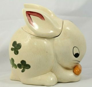 Vintage Ceramic Rabbit/bunny Cookie Jar Hand Painted Collectible Kitchen Ware