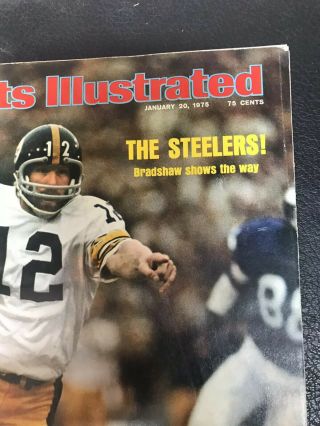 1975 sports illustrated,  Terry Bradshaw,  Pittsburgh Steelers Bowl Champs 2