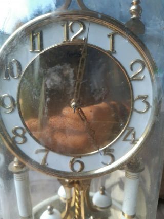 vintage KUNDO ANNIVERSARY CLOCK - FOR TLC,  with glass dome and key 3