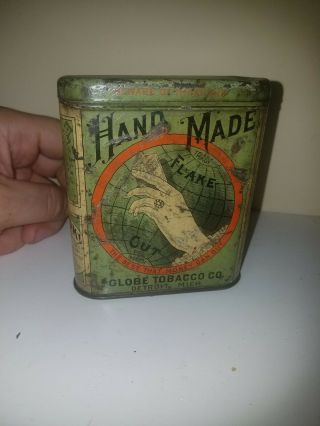 Hand Made Flake Cut Tobacco Pocket Tin Globe Tobacco Detroit Michigan