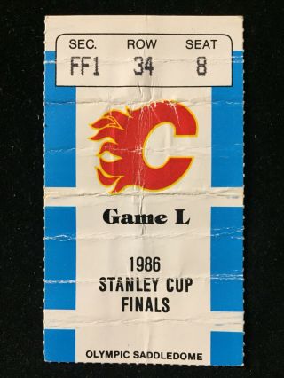 1986 Nhl Stanley Cup Finals Gm1 Ticket Stub Calgary Flames Vs Montreal Canadiens