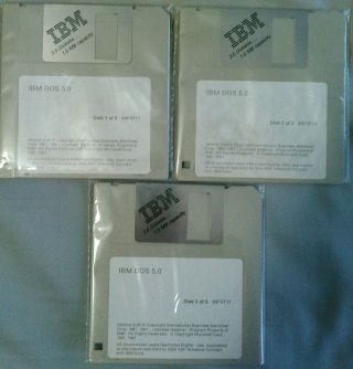 Ibm Dos 5.  0 Installation Diskettes 3.  5 " Inch Floppy Disks (720kb)