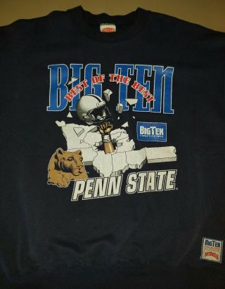 Vintage Nutmeg Mills Penn State Sweatshirt 1994 Big Ten Size X - Large Xl Usa Made