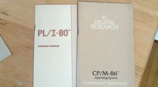 2 1982 Digital Research Reference Guides Command Summary Pl/i - 80 Cp/m - 86