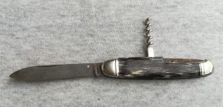 Vintage Germany Contento Solingen Folding Pocket Knife With Corkscrew