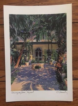 Hemingway House,  Key West Robert E.  Kennedy Art Print 6 " X 9 " Vintage Nos 1991