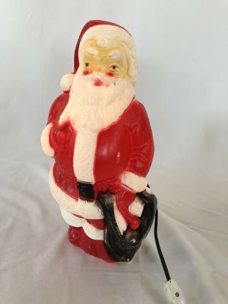 Vintage Empire Plastic 13 " Santa Claus Blow Mold 1968 Lighted