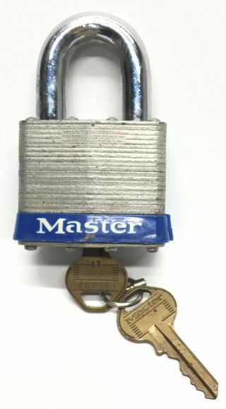 Vintage Master Padlock No 17 With Key Lock