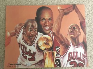 Michael Jordan Art Print R.  J.  Morrissey 11 " X 14 " Rust - Oleum Promo Chicago Bulls