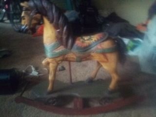 Antique Wooden Rocking Horse.  Authentic