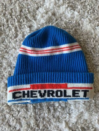 Vintage 1970s Chevrolet Winter Beanie Ski Cap Hat One Size