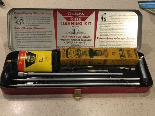 Vintage Gun Metal Box Outers Gunslick Rifle Cleaning Kit No.  477.  22