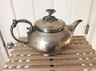 Antique French Christofle Teapot.  Silver Plate.