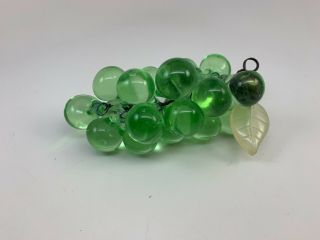 Vintage Mid Century Green Glass Grapes Cluster Decorater Hollywood