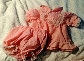 Vintage Cabbage Patch Doll Pink Dress With Matching Panties Lace Trimmed