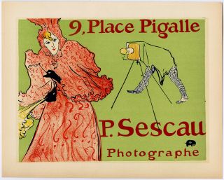 Vintage 1951 Henri De Toulouse - Lautrec Fine Art Lithograph P.  Sescau Photographe