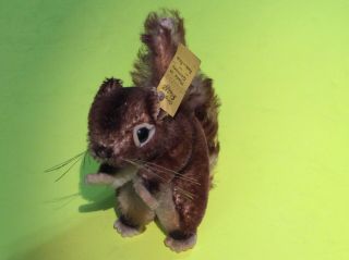 Vintage Steiff Perri Squirrel,  With Tag,  Steiff Button
