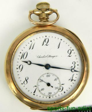 Charles Ettinger 17j Hand Winding Mechanical Open Face Pocket Watch Parts