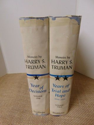 Memoirs By Harry Truman Vol 1&2 1st Ed 1955 & 1956 Year Of Decision,  Trial & Hop
