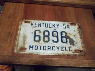Kentucky 1954 Motorcycle License Plate