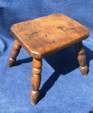 Antique Small Wooden Milking Stool,  19th Century