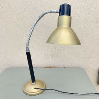 Vintage Retro Mid Century Modern French Goose Neck Angle - Poise Table Desk Lamp