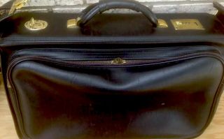 Pegasus Case Saddlebag Leather Vintage Carry - On Bag Briefcase Luggage Black