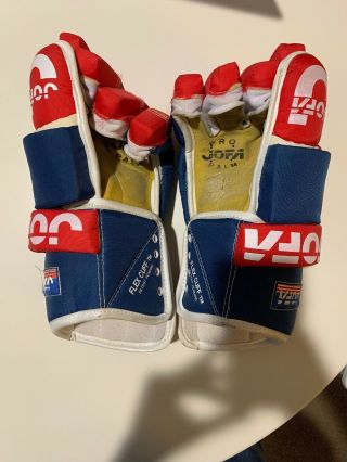 Vintage Jofa 688l Hockey Gloves In Montreal Canadiens Colors