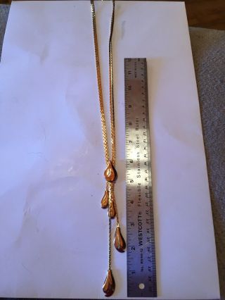 Vintage Gold Tone Monet Lariat Style Necklace