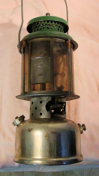 Vintage Antique Coleman Quick - Lite Double Mantle Mica Globe Lantern