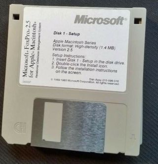 Microsoft Foxpro 2.  5 For Apple Macintosh 3.  5 In Floppy