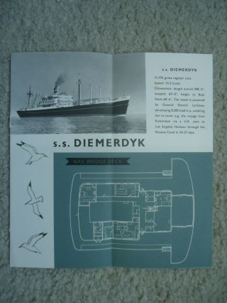 Holland America Line - ss Diemerdyk - Deck Plan - 1962 2