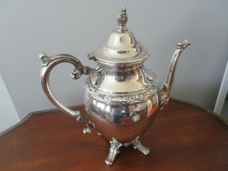Antique Vintage Silver Plate Footed Coffee - Tea Pot Design