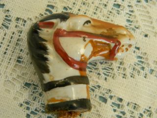 Vintage Horse Ceramic Carnival Cane Topper - Cane Not 2