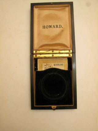 Vtg Howard Gold Pocket Watch Presentation Box Bakelite W Orig License