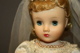 Vintage Madame Alexander Bride Doll Elise 1950s 1960s Jointed Hard Plastic 15 
