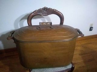 Primitive Copper Wash Tub Boiler With Copper Lid Antique