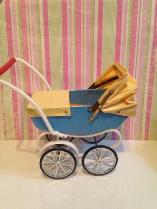 Vintage Redbox Toys Miniature Doll Baby Carriage Stroller Plastic Doll In Pram